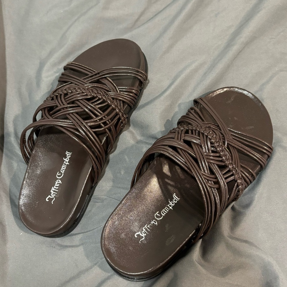 Jeffrey Campbell Brown Braided Sandals